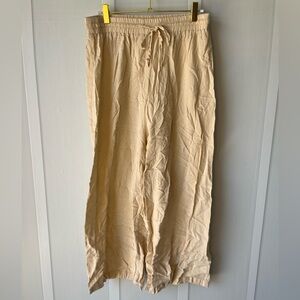 Boohoo Linen Elastic Waist Pants Size 8